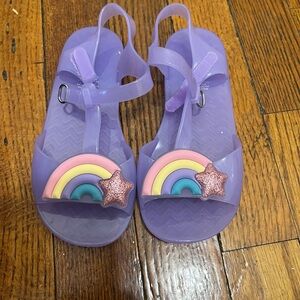 Old Navy Purple Kids Sandals with Rainbow and Star. New, no tags, size 11T